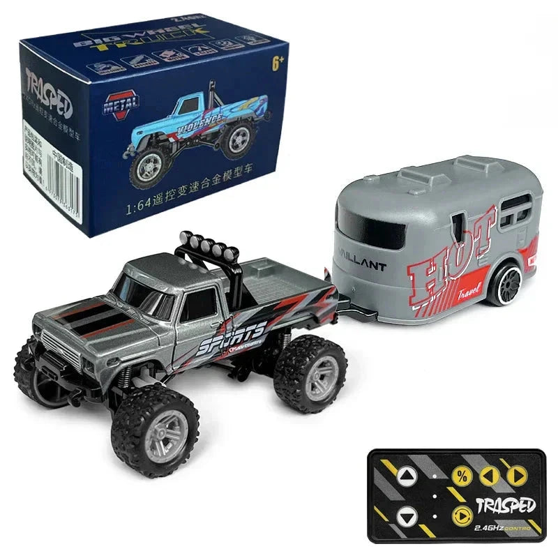 Mini radiostyrd bil Radiostyrd Bil® Grå + vagn 