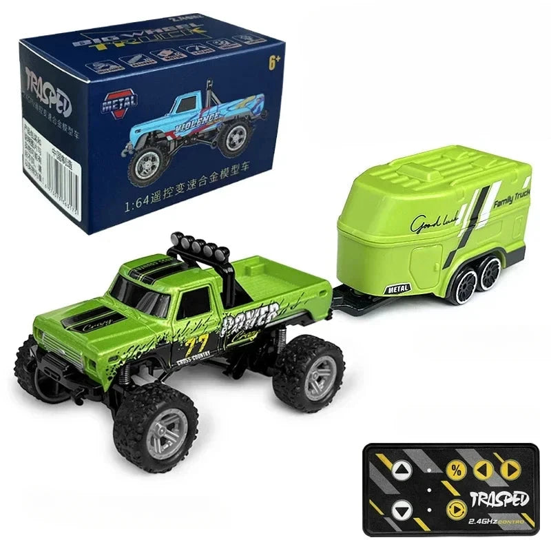 Mini radiostyrd bil Radiostyrd Bil® Grön + vagn 