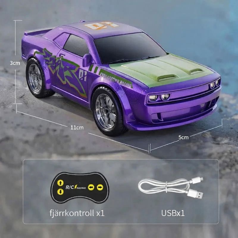 Mini snabb radiostyrd bil Radiostyrd Bil® Grå 