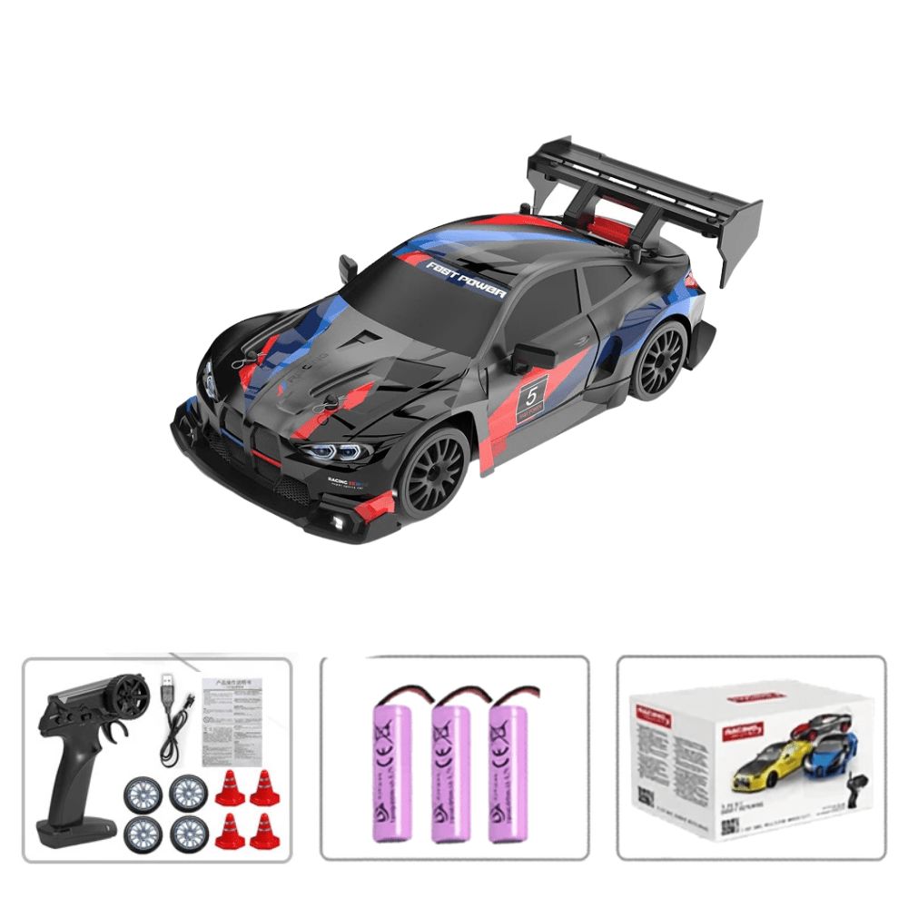 Radiostyrd bil stark Radiostyrd Bil® Svart - batteri x3 