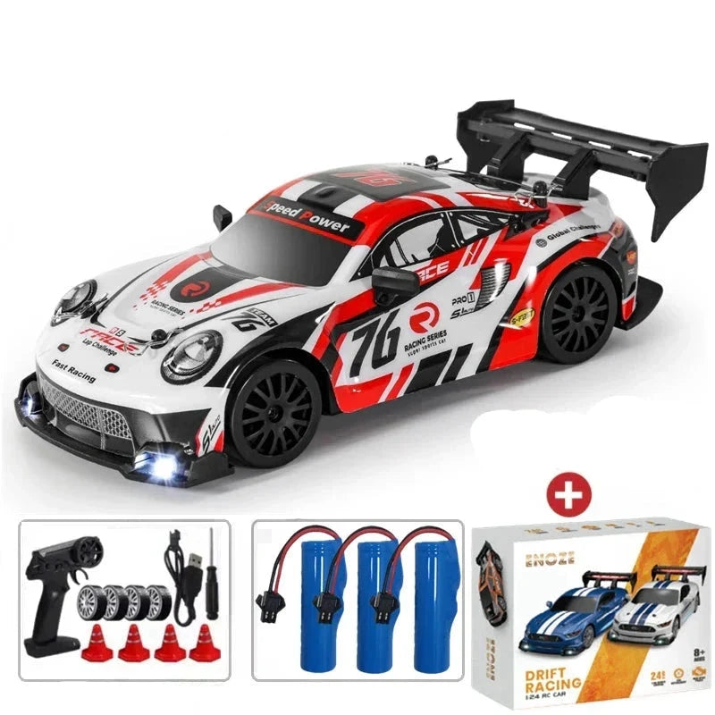 Radiostyrda bilarna Radiostyrd Bil® Vit & röd - batteri x3 