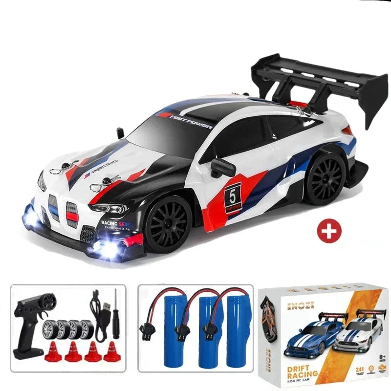 Radiostyrda bilarna Radiostyrd Bil® Vit & svart - batteri x3 
