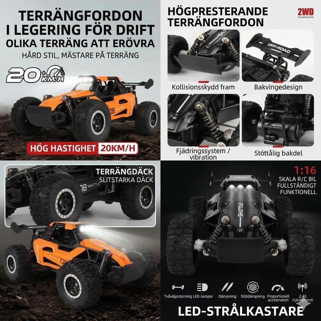 Stora o snabba radiostyrda bilar Radiostyrd Bil® 